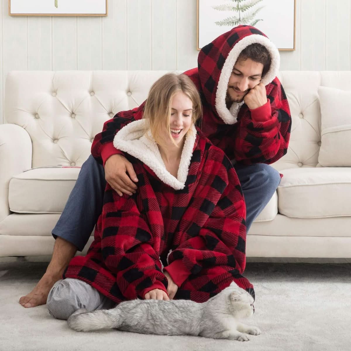 SNUGGOVA Fleece Hoodie Blanket