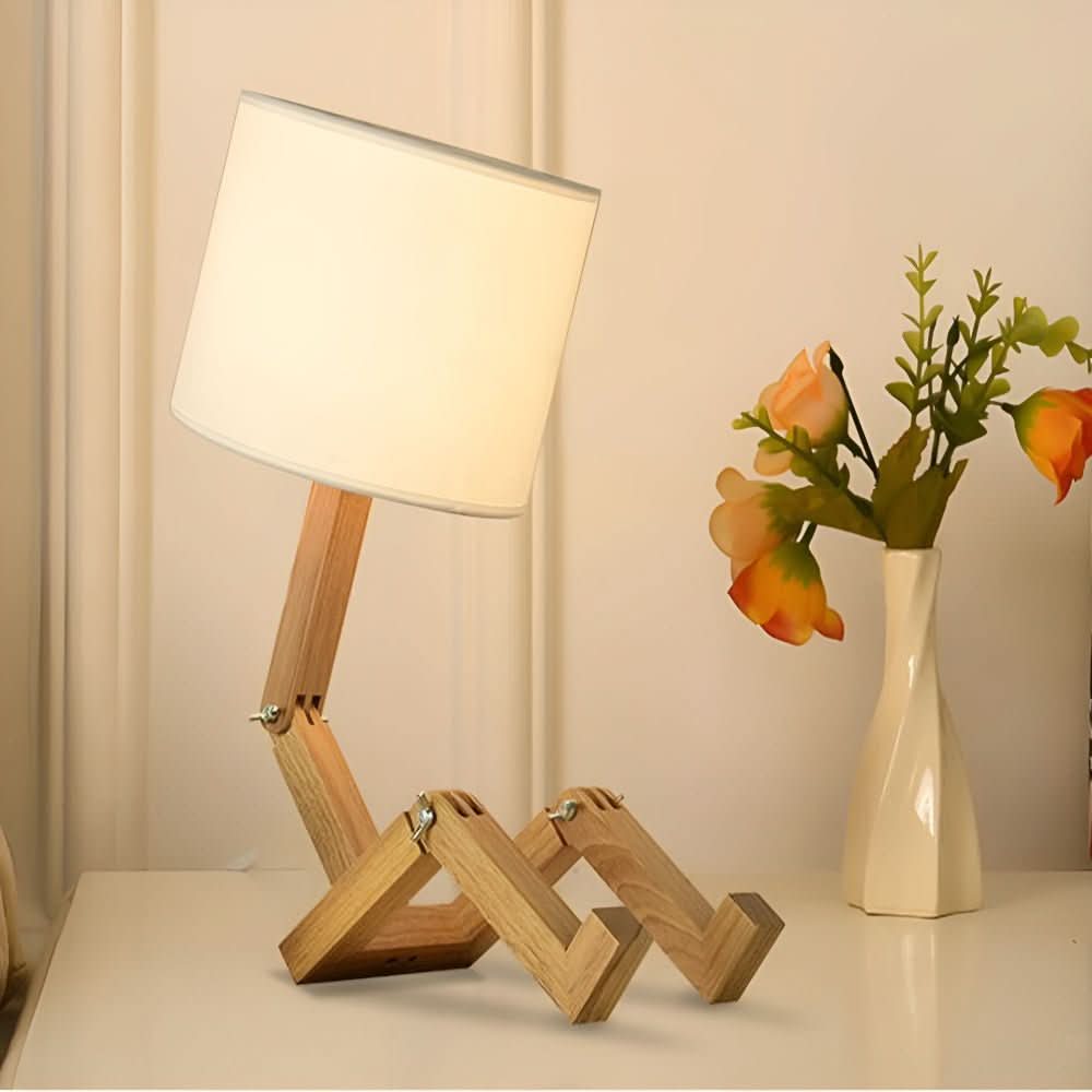 ORIBOT Adjustable Wooden Robot Lamp lifestyle image 1