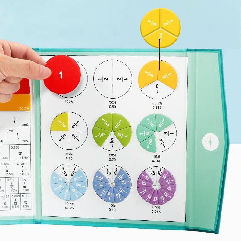 MagniLearn Fraction Disc Set Magnetic Math Learning Tool