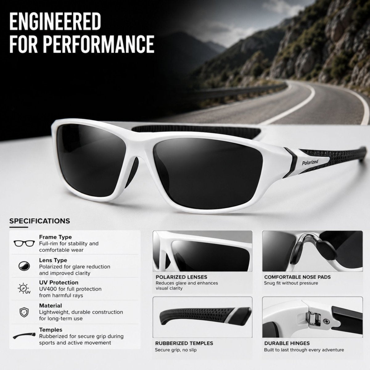 BERGWIND Polarized Sports Sunglasses UV400 Anti Glare