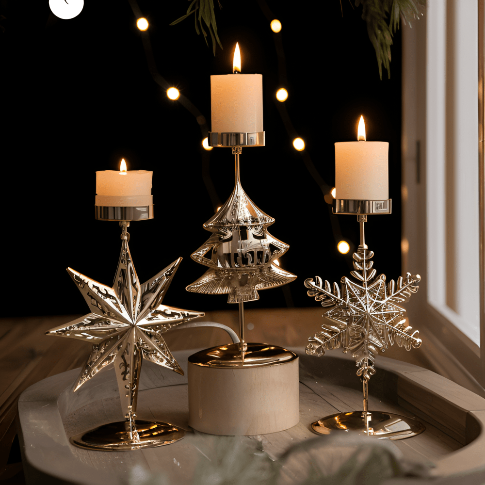 GLORIAHOME Vintage Gold Candle Holder