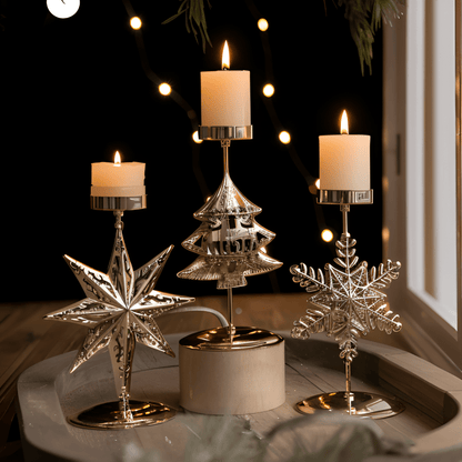 GLORIAHOME Vintage Gold Candle Holder