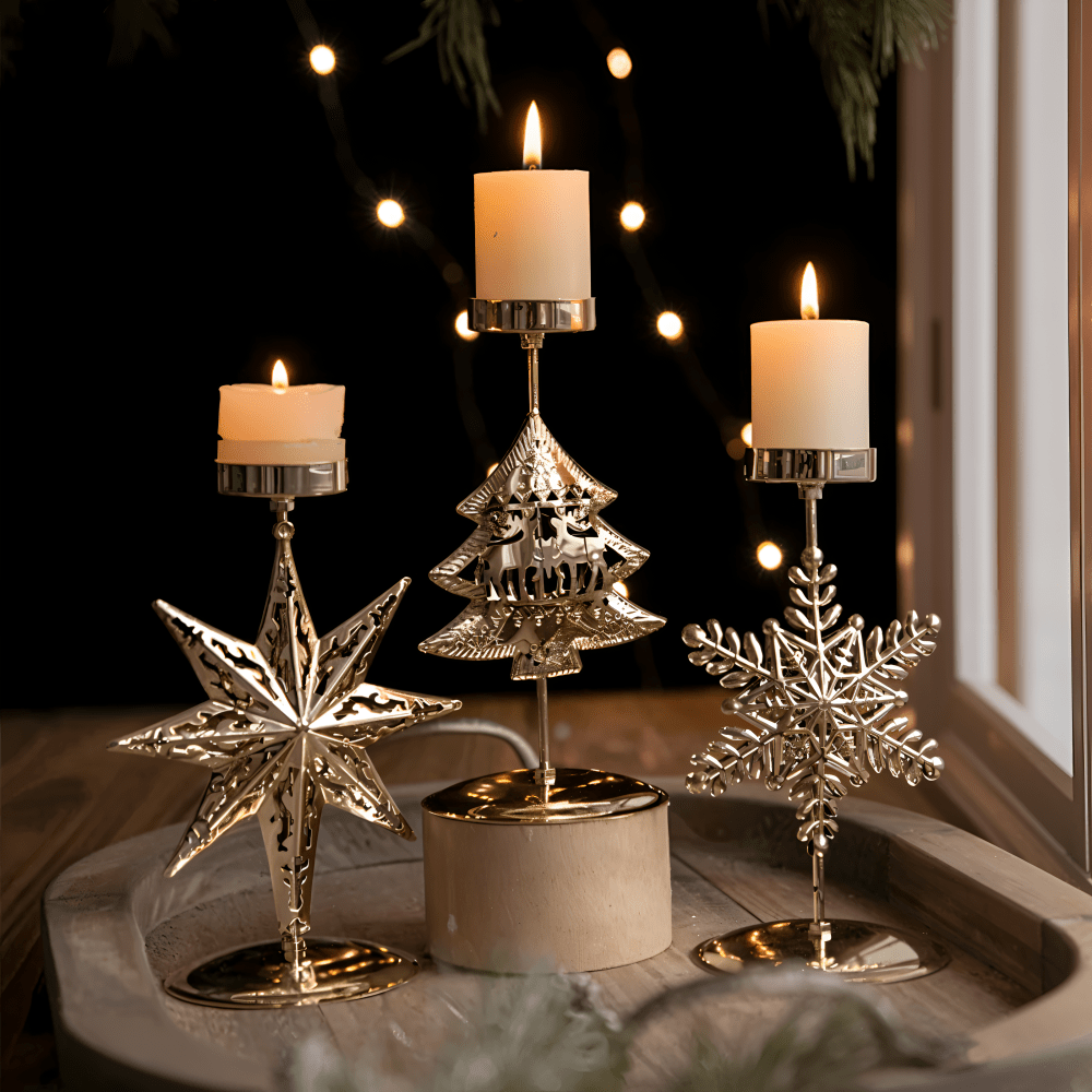 GLORIAHOME Vintage Gold Candle Holder