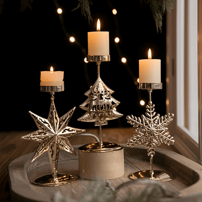 GLORIAHOME Vintage Gold Candle Holder