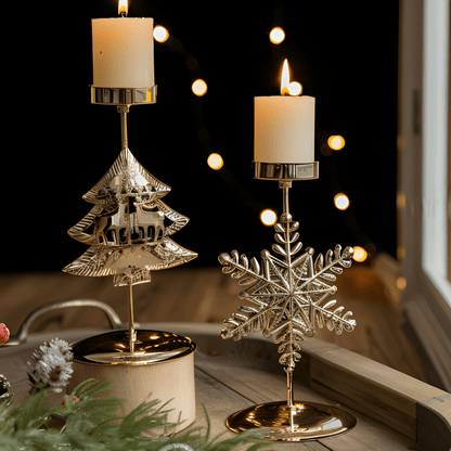 GLORIAHOME Vintage Gold Candle Holder