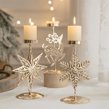GLORIAHOME Vintage Gold Candle Holder