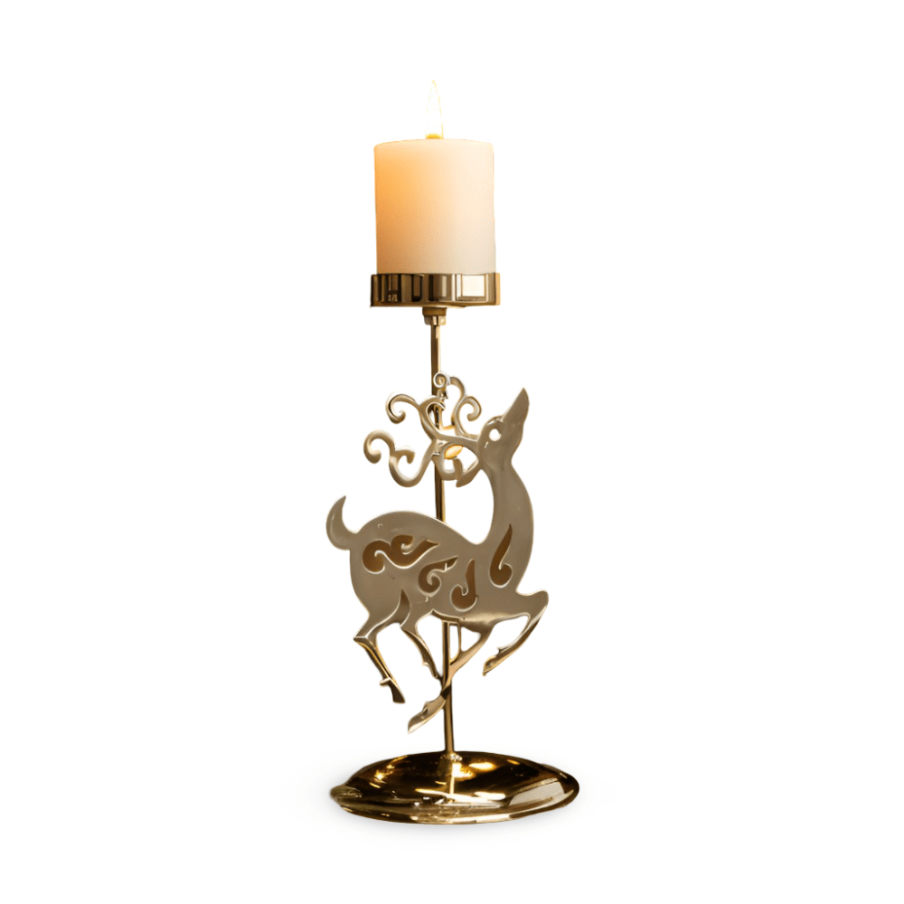 GLORIAHOME Vintage Gold Candle Holder