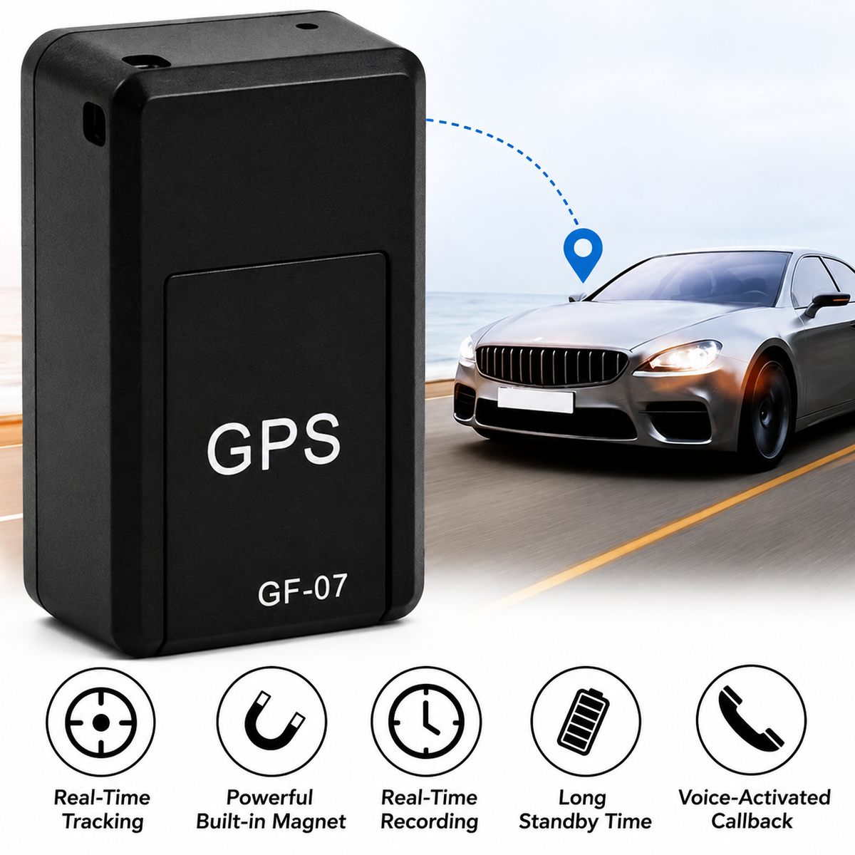 Mini GPS Tracker, No Subscription, Real-Time, Magnetic
