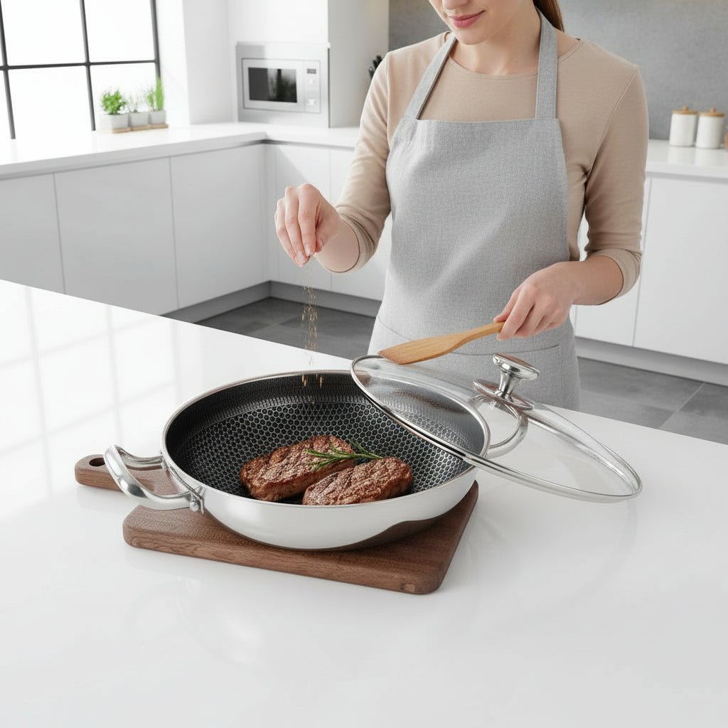 IRONWEAVE Stainless Steel Non-stick Honeycomb Pan