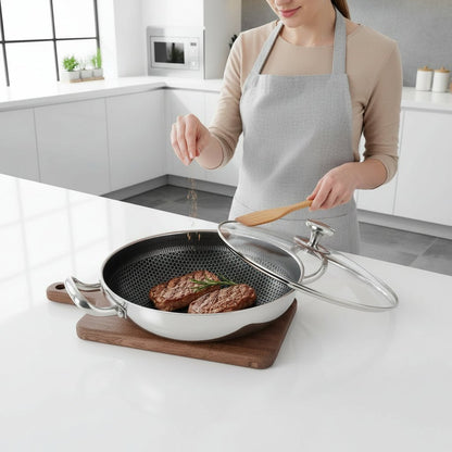 IRONWEAVE Stainless Steel Non-stick Honeycomb Pan