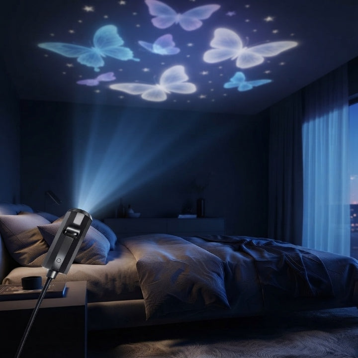 LED Starry Sky Projector, 10 Interchangeable Discs, USB
