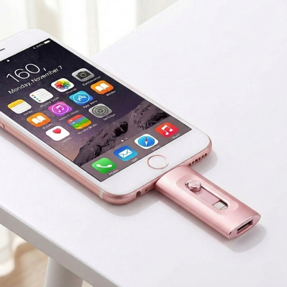 3-in-1 USB Flash Drive for iPhone, Android and PC