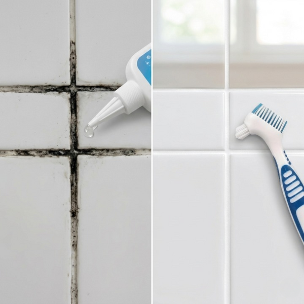 Mold Remover Gel with Cleaning Brush, No-Scrub Gel for Grout, Silicone Seals & Bathrooms
