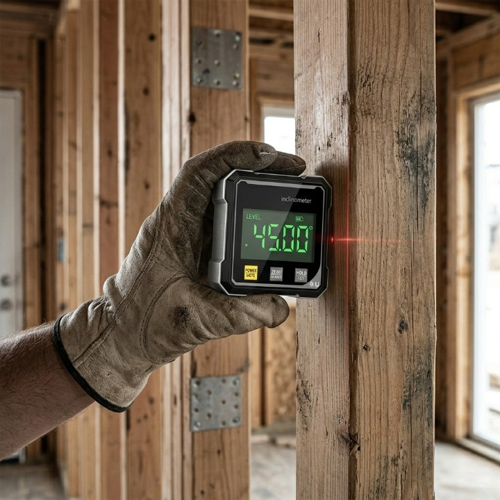 Digital Angle Finder with Laser, Magnetic Angle Gauge with Backlit Display for Woodworking & DIY