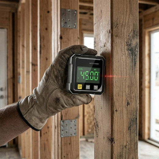 Digital Angle Finder with Laser, Magnetic Angle Gauge with Backlit Display for Woodworking & DIY
