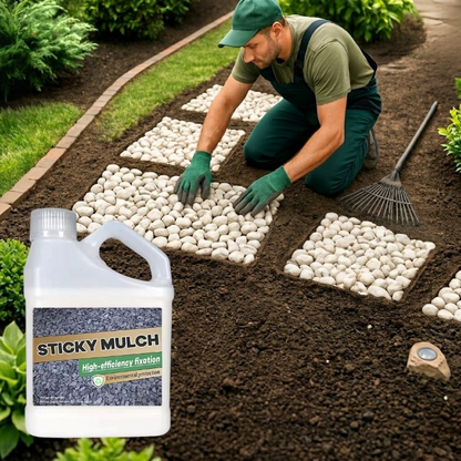 Sticky Mulch Landscape Adhesive, 500g, Rain-Resistant
