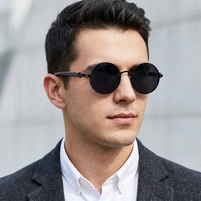 Round Retro Metal Frame Sunglasses, UV400, 28g, Unisex