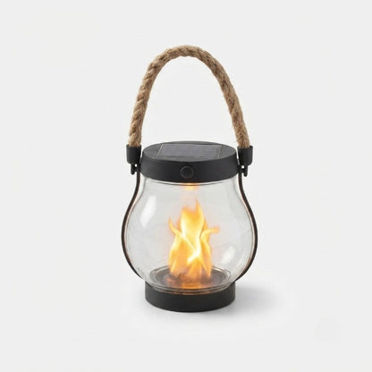 Solar Flame Lantern with Flicker Effect, Weatherproof