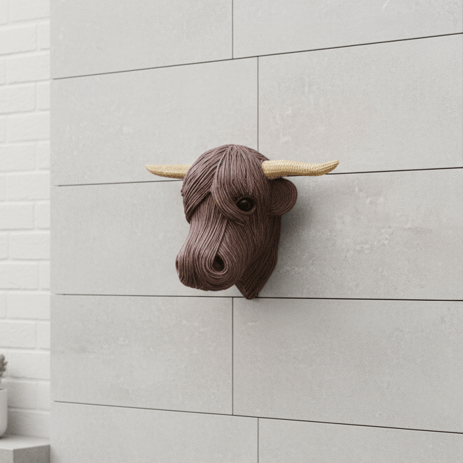HiIGHLAND ART Rustic Cow Head Wall Decor image 3