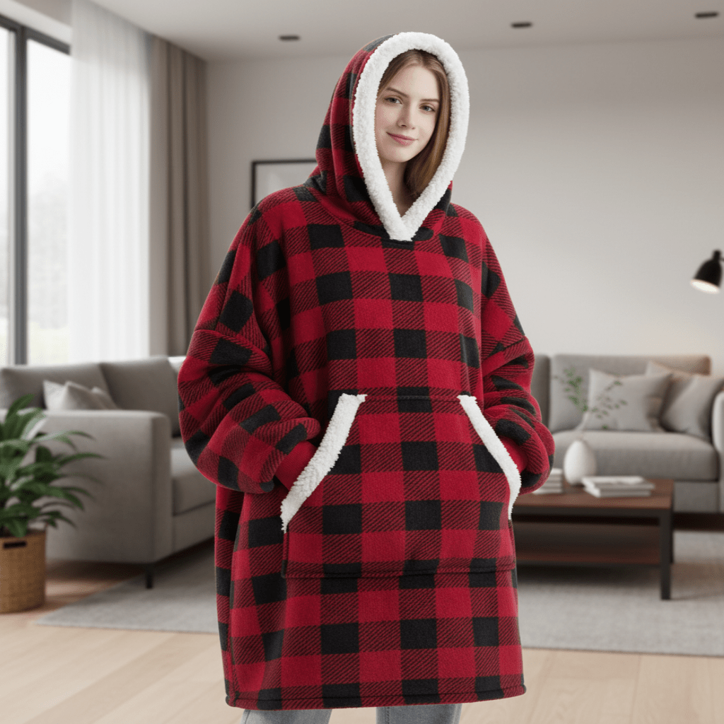 SNUGGOVA Fleece Hoodie Blanket