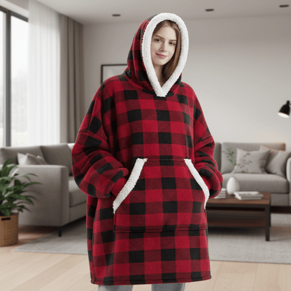 SNUGGOVA Fleece Hoodie Blanket
