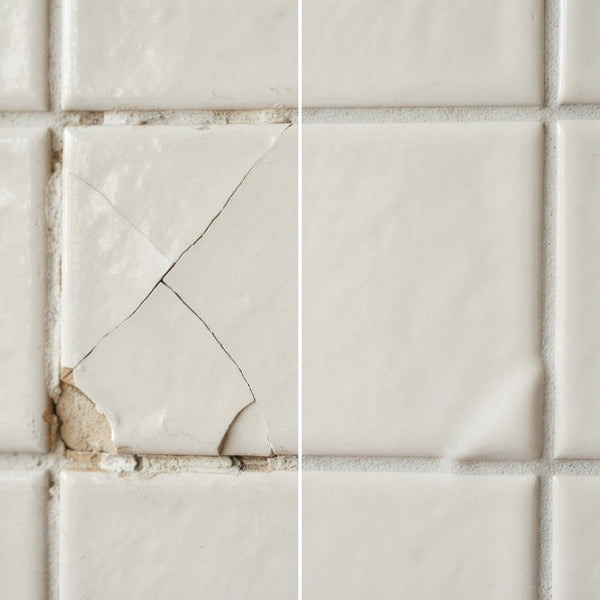 Tile Repair Paste, Ceramic & Porcelain Tile Chip and Crack Filler Kit with Spatula