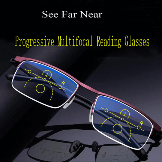 Progressive Multifocal Smart Reading Glasses, Black