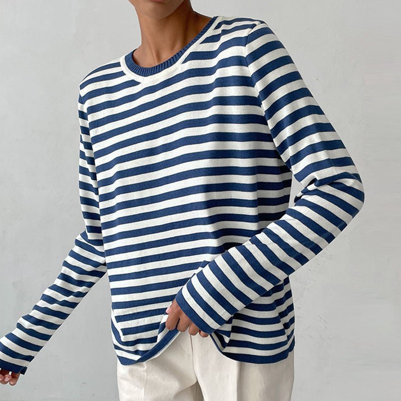 STRIPELY Striped Long-Sleeve Shirt