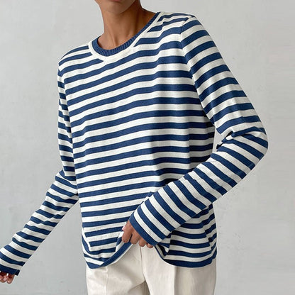 STRIPELY Striped Long-Sleeve Shirt