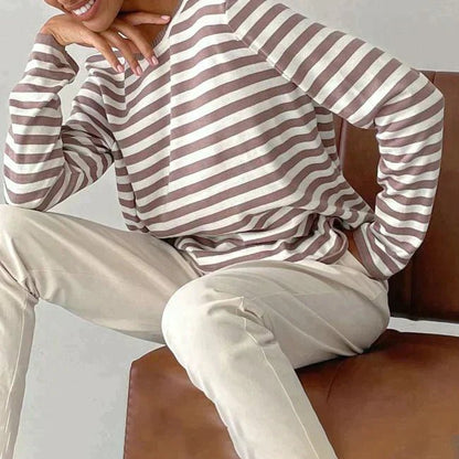 STRIPELY Striped Long-Sleeve Shirt