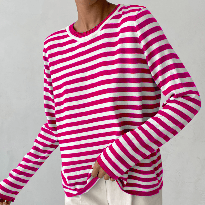 STRIPELY Striped Long-Sleeve Shirt