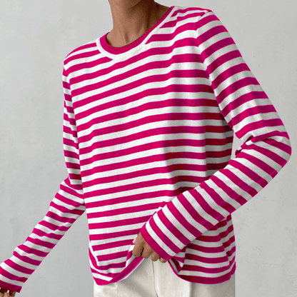 STRIPELY Striped Long-Sleeve Shirt