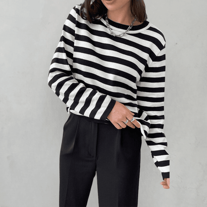 STRIPELY Striped Long-Sleeve Shirt