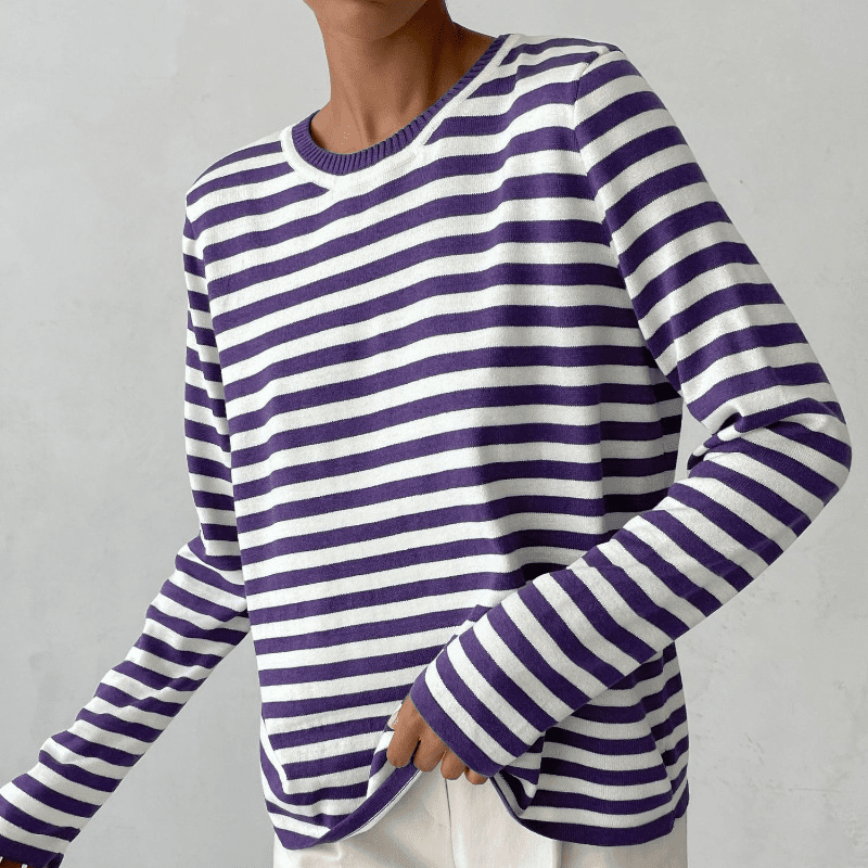 STRIPELY Striped Long-Sleeve Shirt