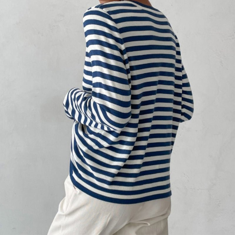 STRIPELY Striped Long-Sleeve Shirt