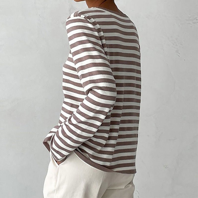 STRIPELY Striped Long-Sleeve Shirt