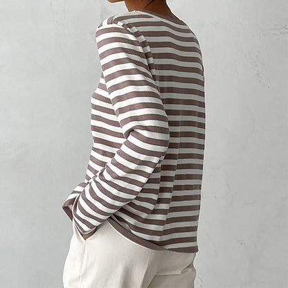 STRIPELY Striped Long-Sleeve Shirt