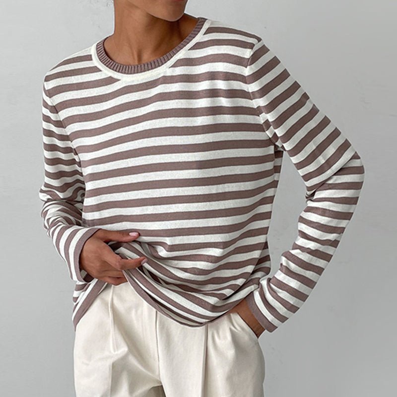 STRIPELY Striped Long-Sleeve Shirt