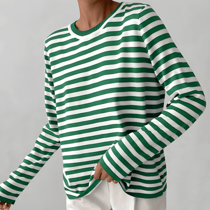 STRIPELY Striped Long-Sleeve Shirt