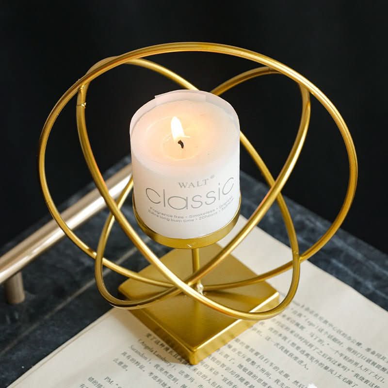 Aurelios Golden Candle Holder Metal Stand lifestyle image 3