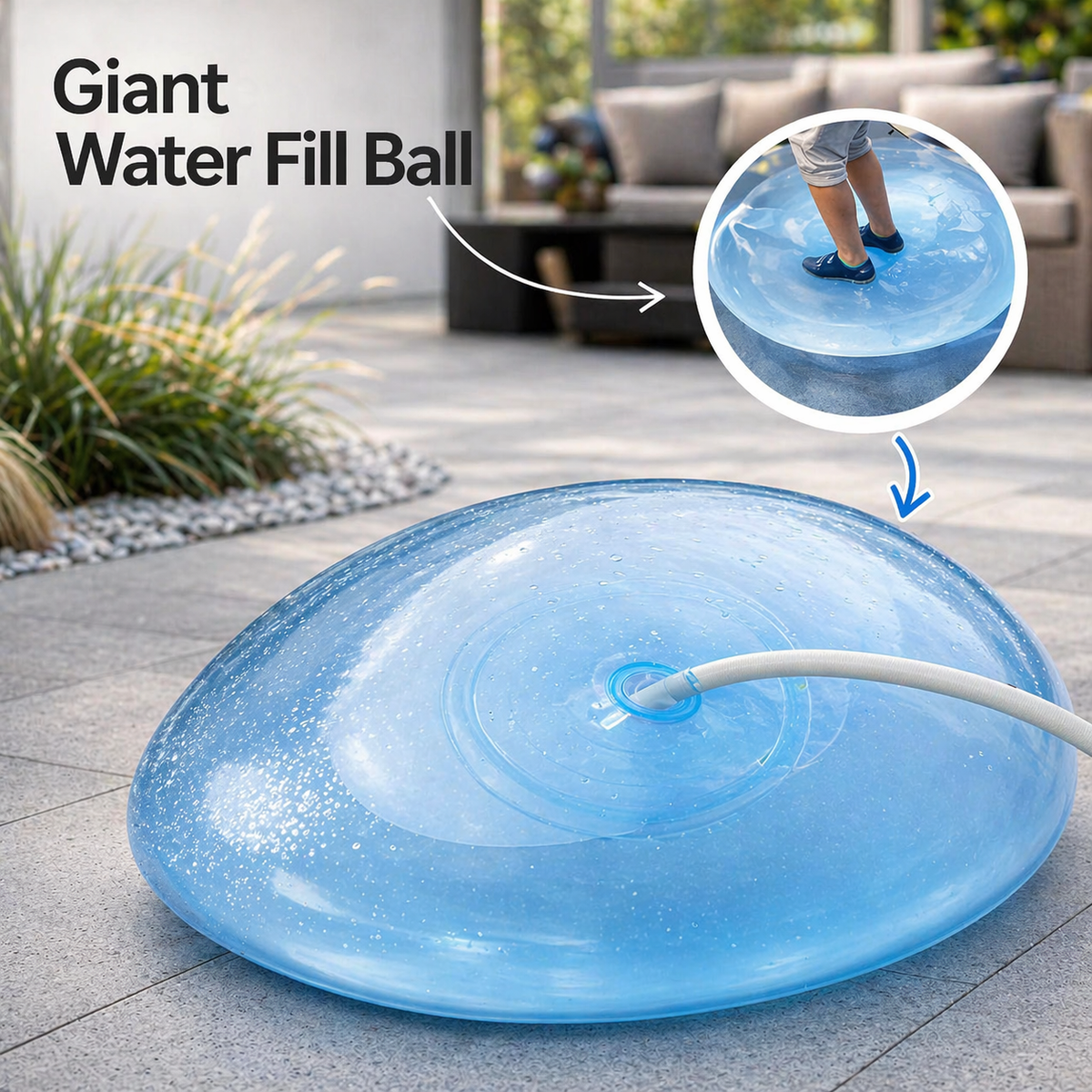 Inflatable Rubber Ball for Kids, Tear-Resistant