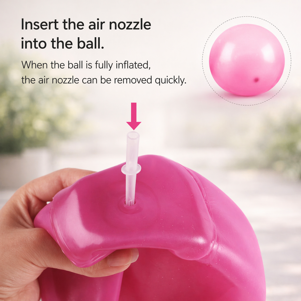 Inflatable Rubber Ball for Kids, Tear-Resistant