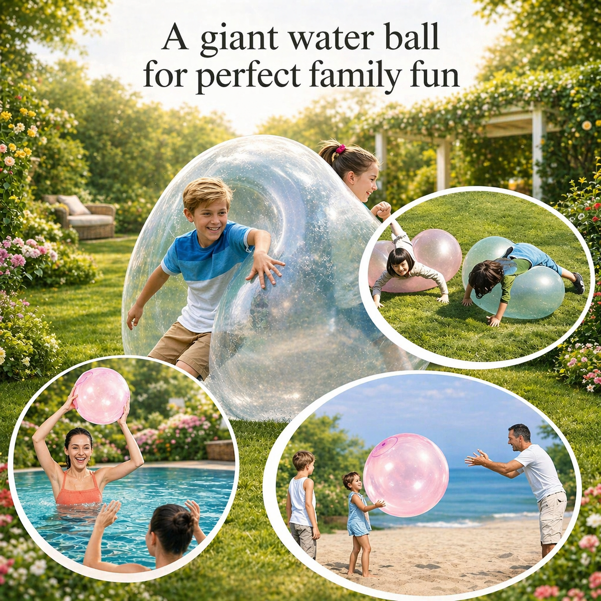 Inflatable Rubber Ball for Kids, Tear-Resistant