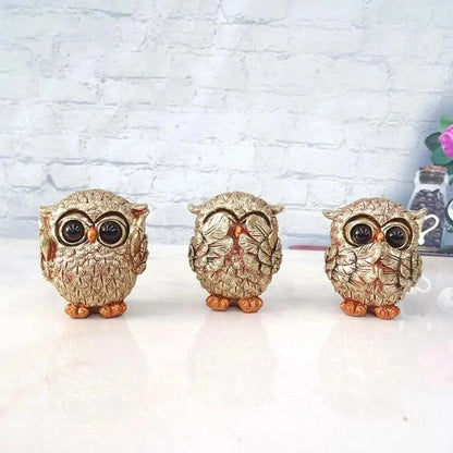 GOLDEULE Decorative Hand-Carved Owl Statue