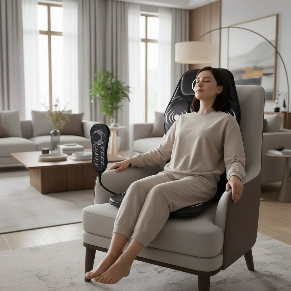 RelaxCushion Electric Back Mass Cushion lifestyle image 1