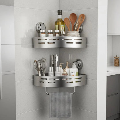 SHELVARA Gray Corner Shelf