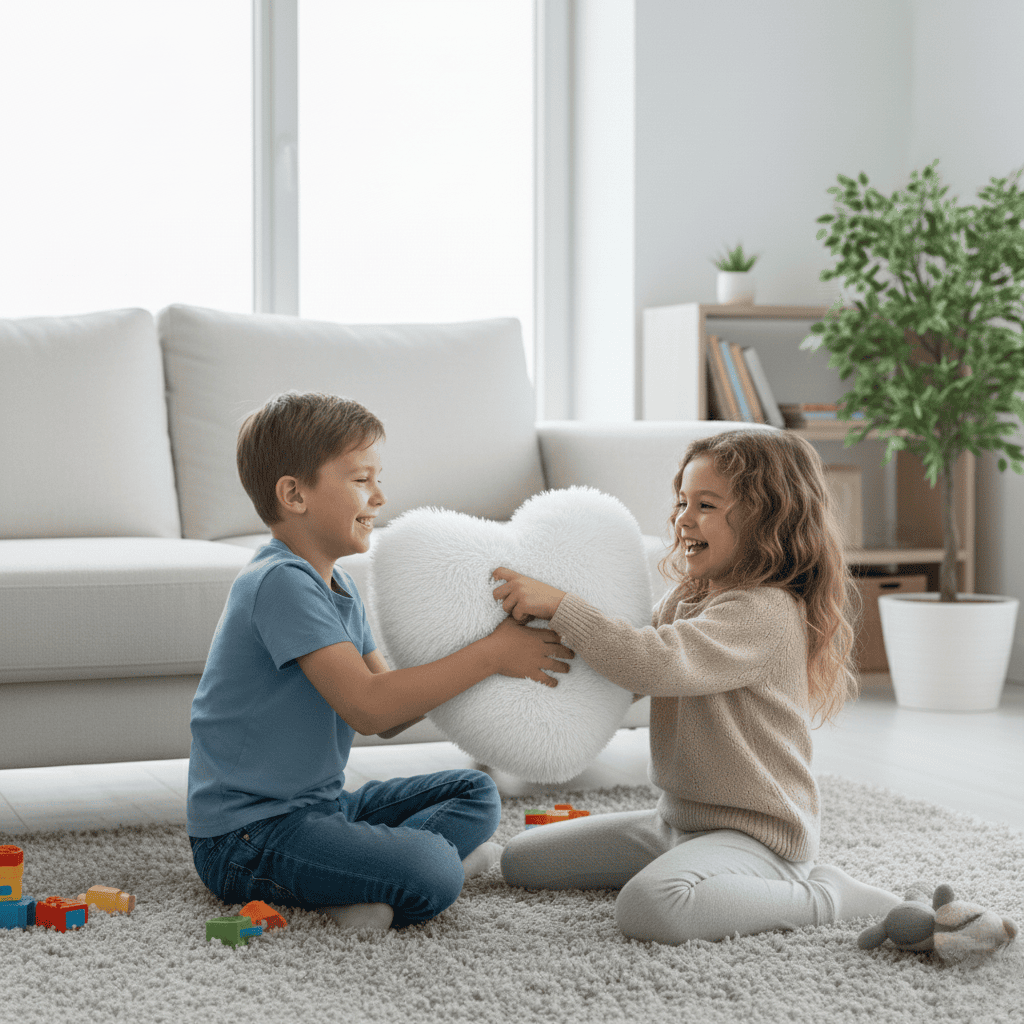 HUGNEST Heart-shaped Faux Fur Pillow