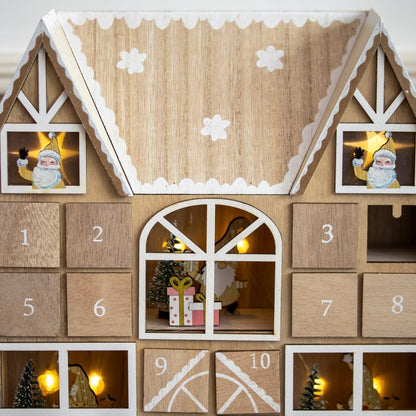 XMASCOTTAGE Illuminated Wooden Advent Calendar