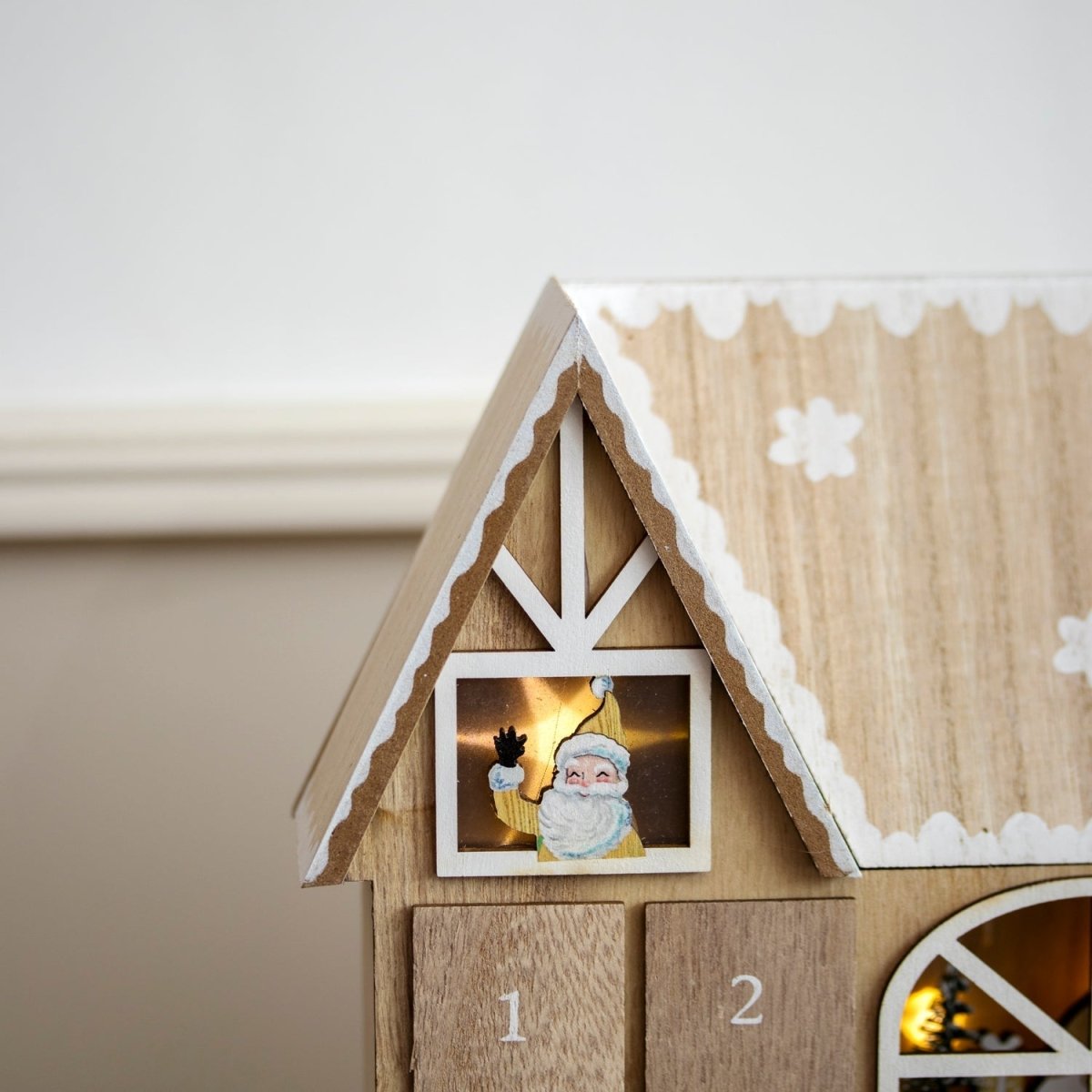 XMASCOTTAGE Illuminated Wooden Advent Calendar