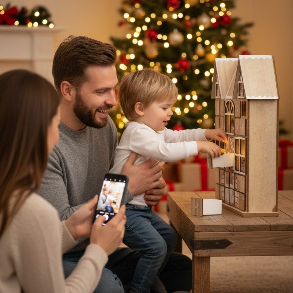 XMASCOTTAGE Illuminated Wooden Advent Calendar